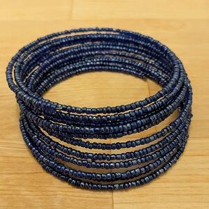 Elegant Indigo Beaded Bracelet